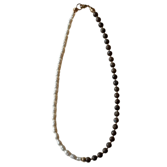 The Chocolate Labradorite & Freshwater Pearl June