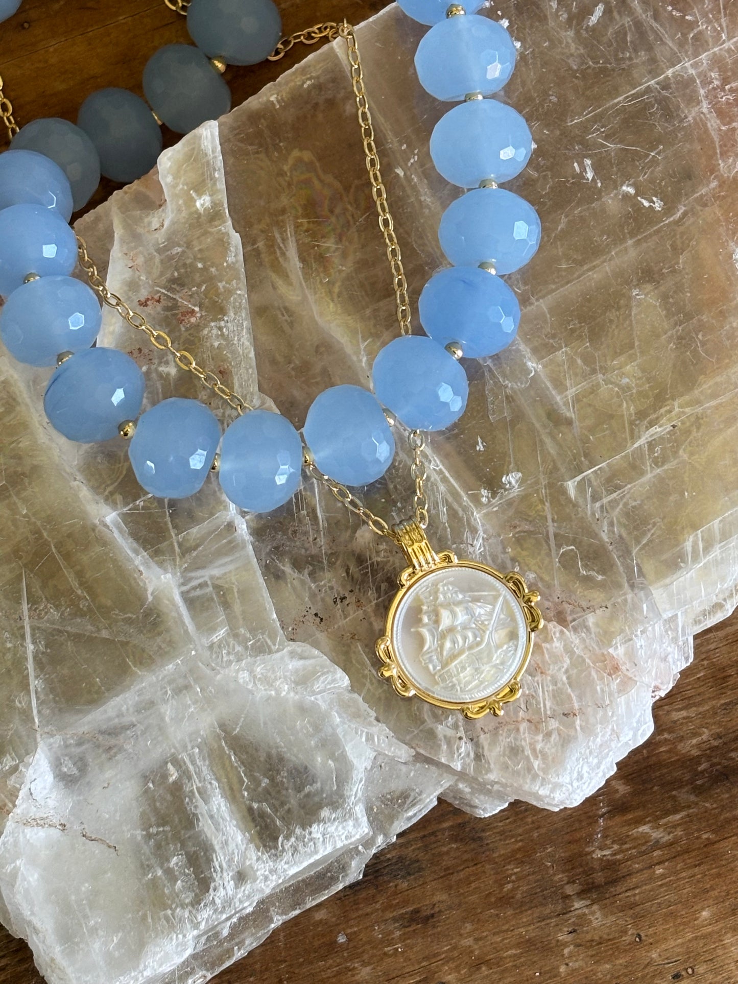 The Pearl Ship Necklace