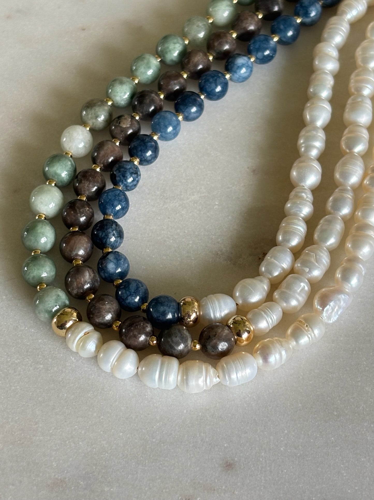 The Chocolate Labradorite & Freshwater Pearl June