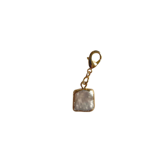 The Gilded Pearl Square Charm