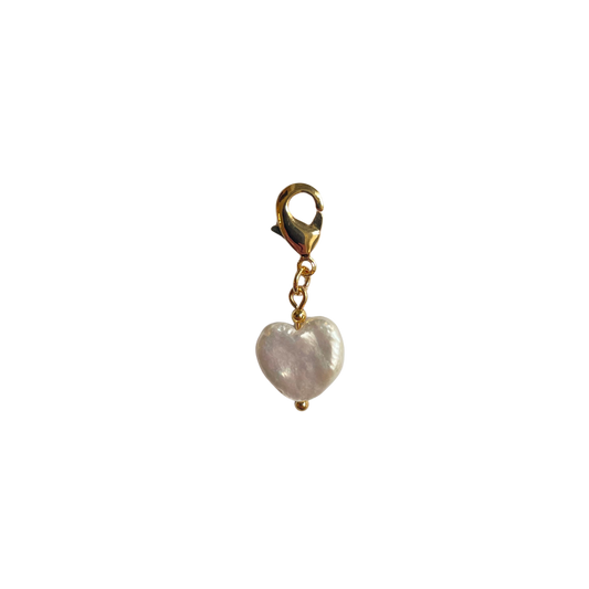 The Keishi Pearl Heart Charm