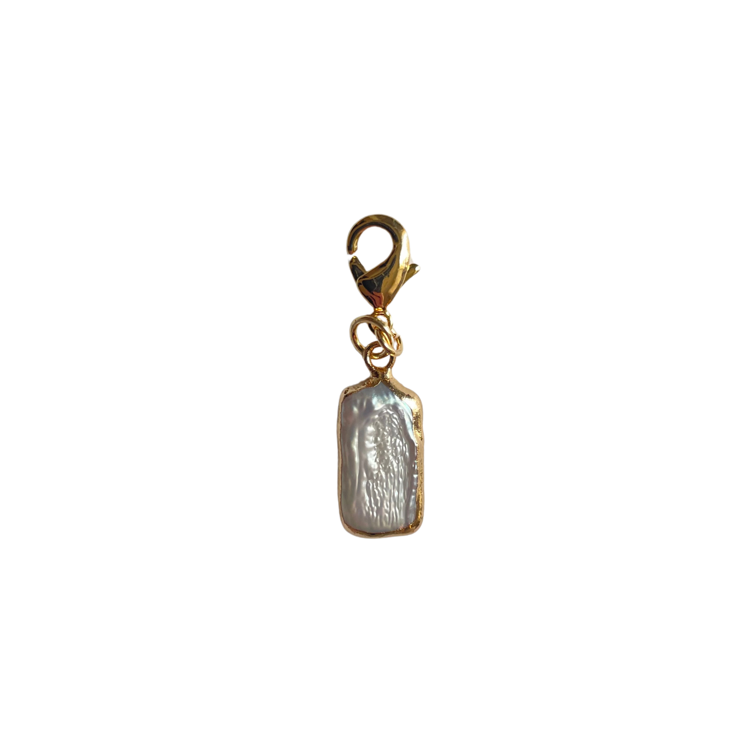 The Gilded Pearl Rectangle Charm